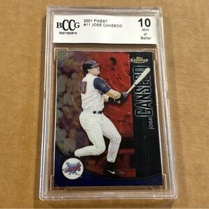 2001 Topps Finest Jose Canseco Card Beckett 10